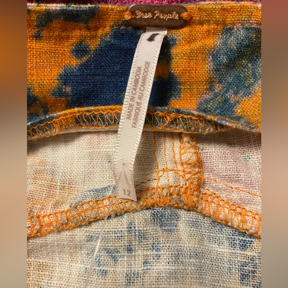 Free People Multi Color Mini Skirt Size 12 - Picture 9 of 9
